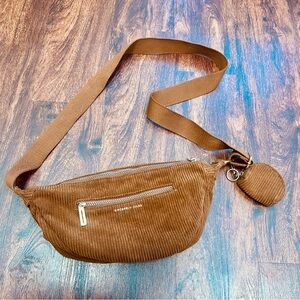Brown Corduroy Crossbody Bag